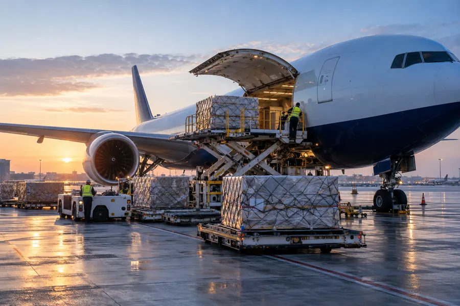 Illustrative Air Freight logistics scene